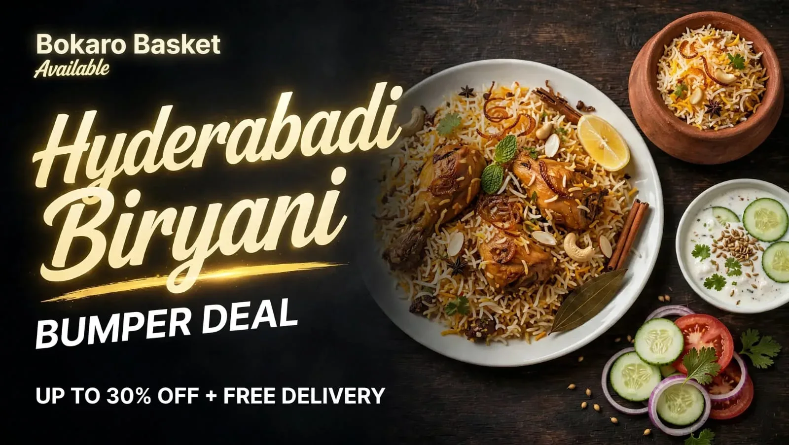 Hyderabadi biryani available on Bokaro basket