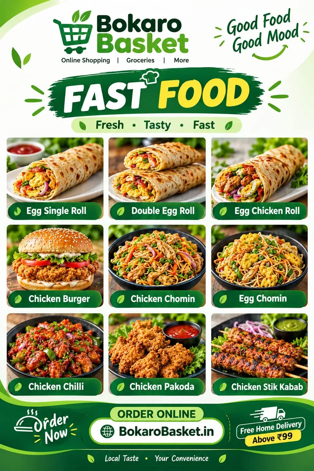 All Fast Food available in Bokaro basket