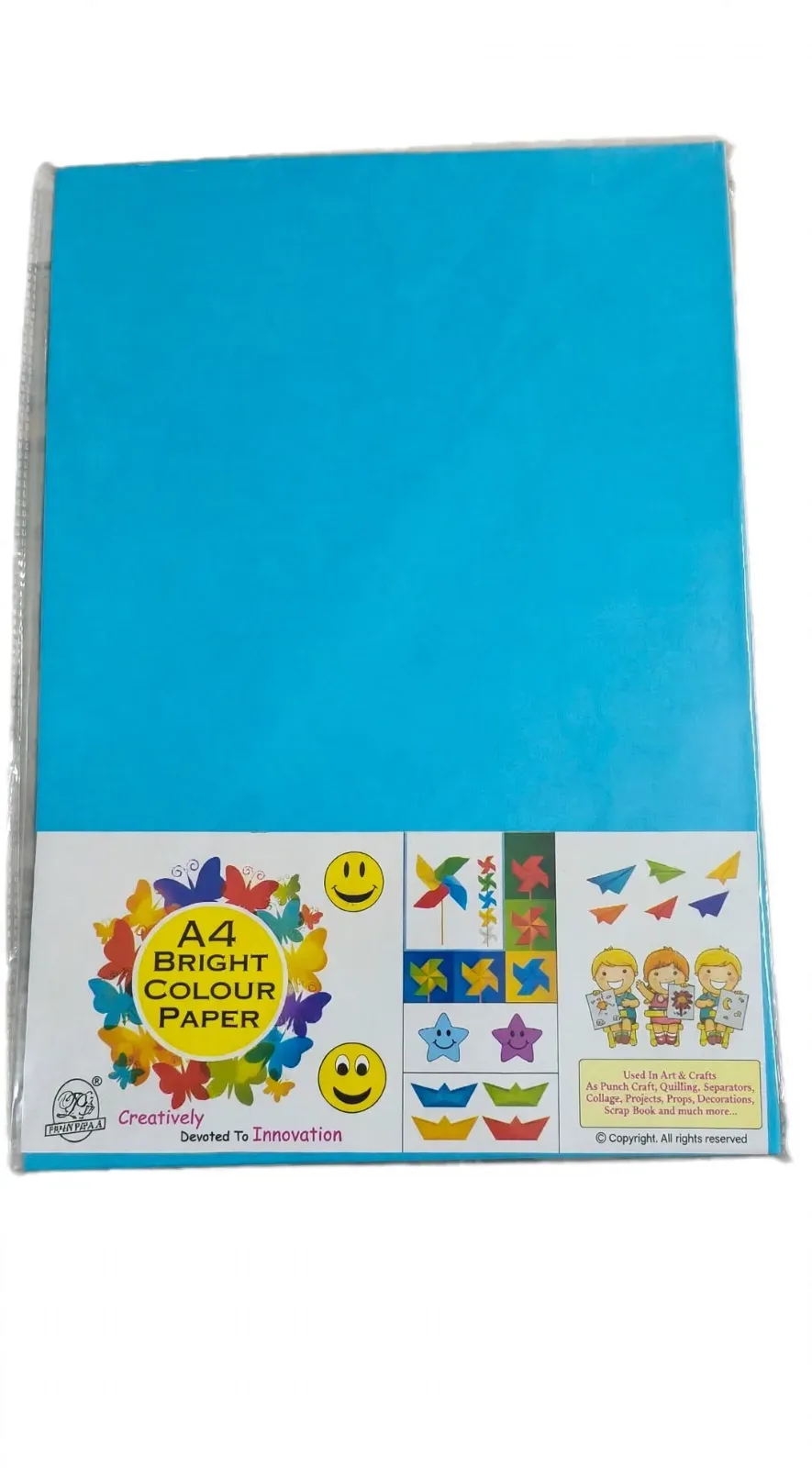Fluorescent A4 Single Colour Paper  BLUE (pack of 4)