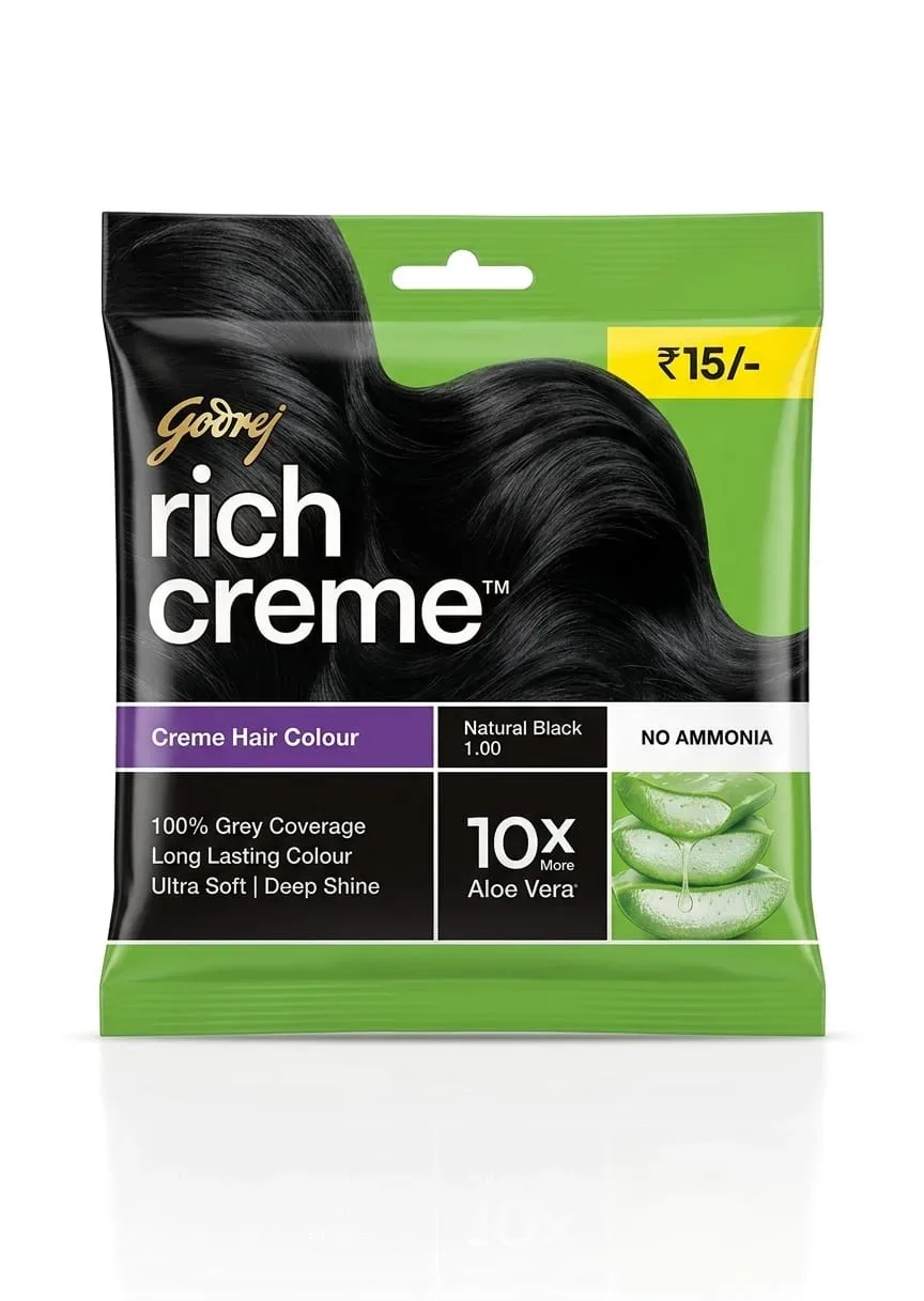 Godrej rich creme Hair Colour Natural Black Liquid