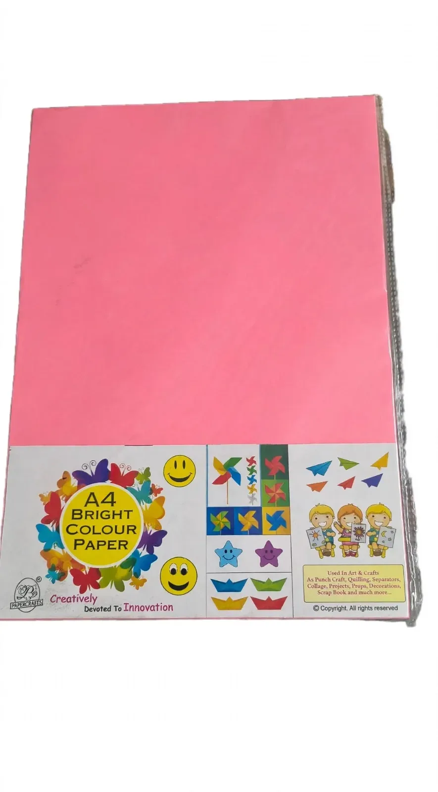 Fluorescent A4 Single Colour Paper  PINK (pack of 4)