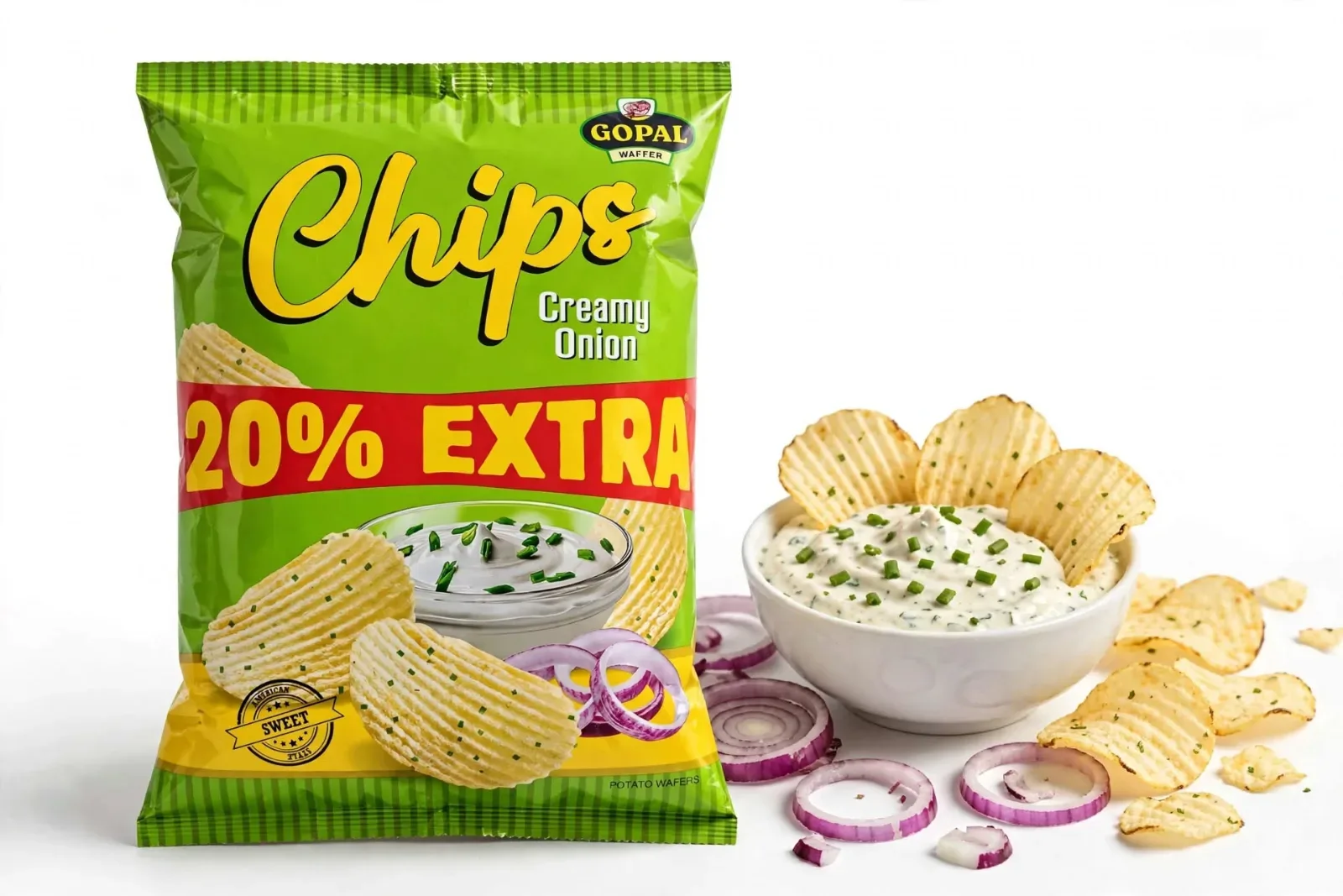 Chips Creamy Onion (Family Pack) 115g