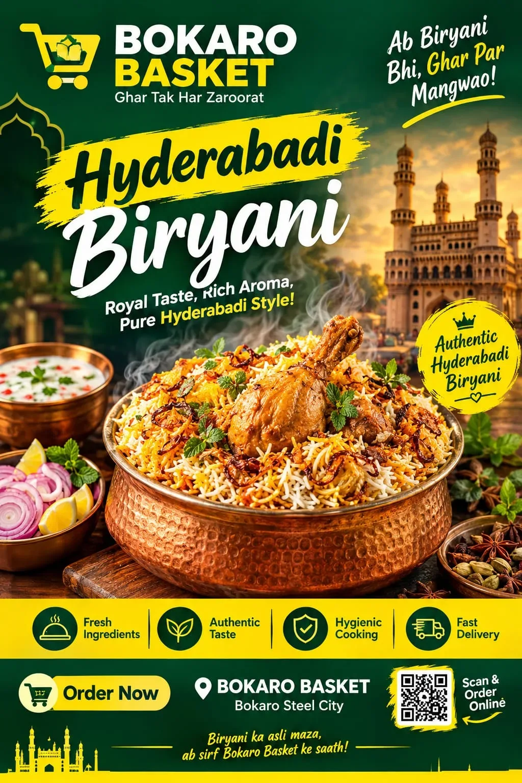 Hyderabadi Biryani 500gm ( 10:00 AM TO 9:00 PM Only order ) ( non-returnable )